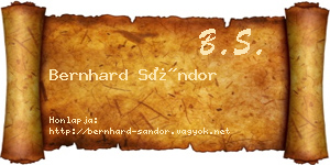 Bernhard Sándor névjegykártya